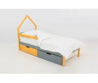 Детская кровать-домик мини "Skogen" с бортиком и ящиками