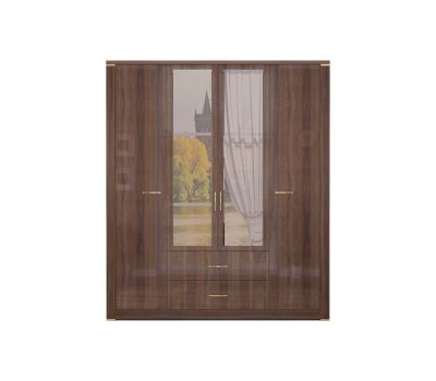 Шкаф для одежды "Париж" 4-х дверный с ящиками мод. 2 (с зеркалами)"