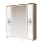 Шкаф-гармошка для одежды "Династия" 5-дверный с 3 зеркалами мод.2"